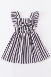 Gray Striped Jumper Dress