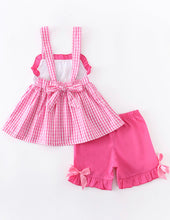 Load image into Gallery viewer, Pink Gingham Zoo Animals Themed Girls Outfit