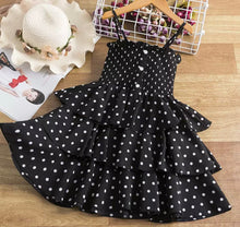 Load image into Gallery viewer, Pre-Order Girls Polka Dot Ruffle Overall Jumper Dress