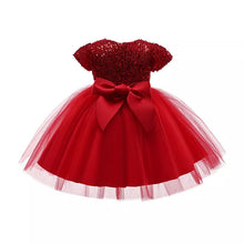 Load image into Gallery viewer, Pre-Order Girls Sequined Tulle Dress in Red