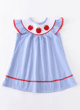 Load image into Gallery viewer, Apple Themed Gingham Smocked Dress