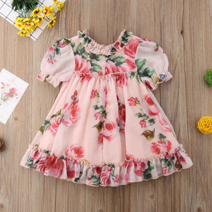 Pre-Order Girls Pink Rose Dress