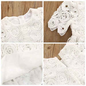 Pre-Order Girls White Rosette Dress