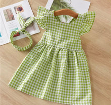 Load image into Gallery viewer, Pre-Order Girls Ruffle Sleeve Gingham Dress