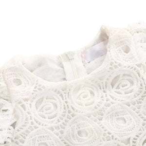 Pre-Order Girls White Rosette Dress