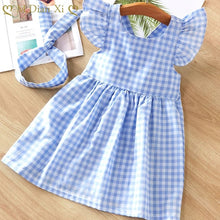 Load image into Gallery viewer, Pre-Order Girls Ruffle Sleeve Gingham Dress