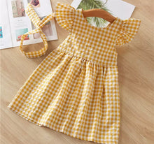 Load image into Gallery viewer, Pre-Order Girls Ruffle Sleeve Gingham Dress