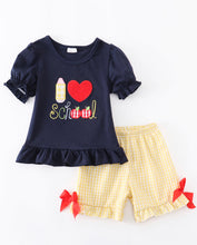 Load image into Gallery viewer, Back to School Girls Outfit with Bows