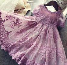 Load image into Gallery viewer, Pre-Order Lace Lined Girls Dress in Lavender