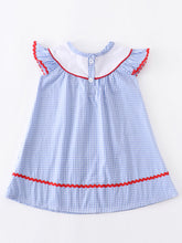 Load image into Gallery viewer, Apple Themed Gingham Smocked Dress