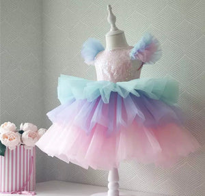 Pre-Order Unicorn Princess Dress for Girls with Matching Headband