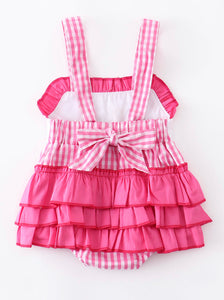 Zoo Animals Pink Bubble Romper