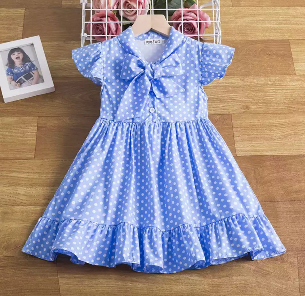 Pre-Order Blue Polka Dot Dress