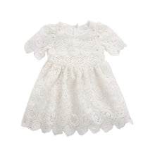 Load image into Gallery viewer, Pre-Order Girls White Rosette Dress