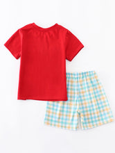 Load image into Gallery viewer, Back to School Themed Gingham Outfit