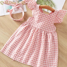 Load image into Gallery viewer, Pre-Order Girls Ruffle Sleeve Gingham Dress