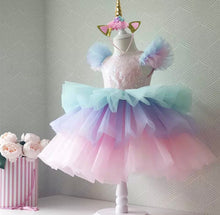 Load image into Gallery viewer, Pre-Order Unicorn Princess Dress for Girls with Matching Headband