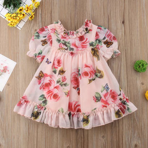 Pre-Order Girls Pink Rose Dress