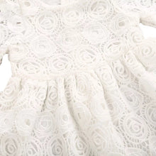 Load image into Gallery viewer, Pre-Order Girls White Rosette Dress