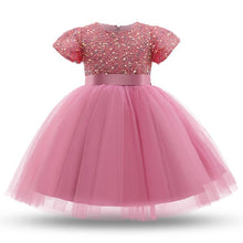 Load image into Gallery viewer, Pre-Order Girls Sequined Tulle Dress in Pink