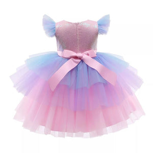 Pre-Order Unicorn Princess Dress for Girls with Matching Headband