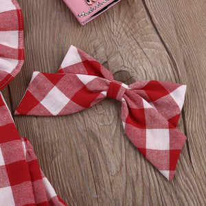 Pre-Order Gingham Red and White Baby Romper